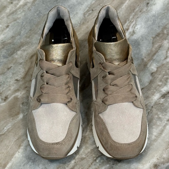 Women’s SOFTWAVES Zora beige brown suede leather platform sneakers- Size 39 - Picture 4 of 9